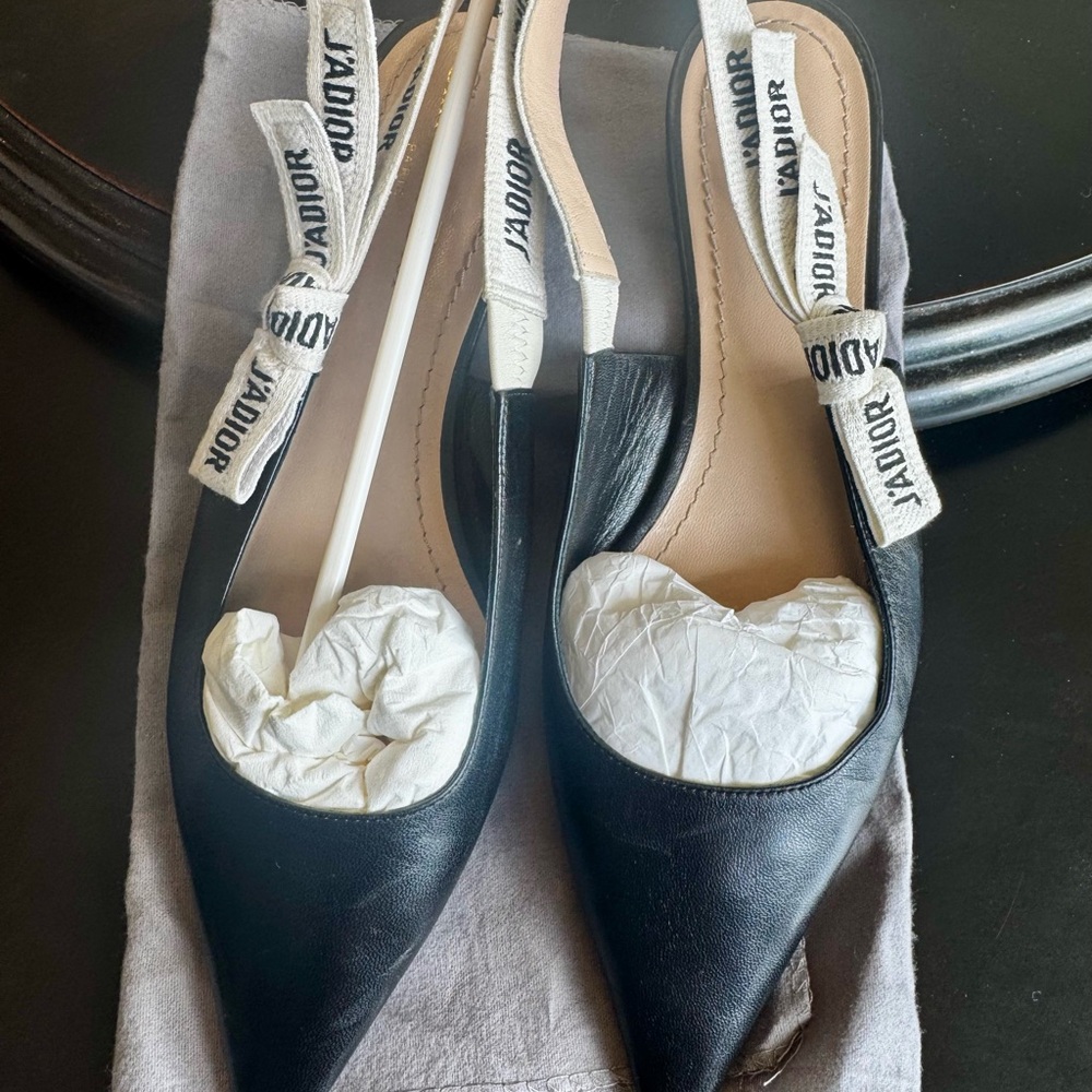 Dior ribbon Slingback flats